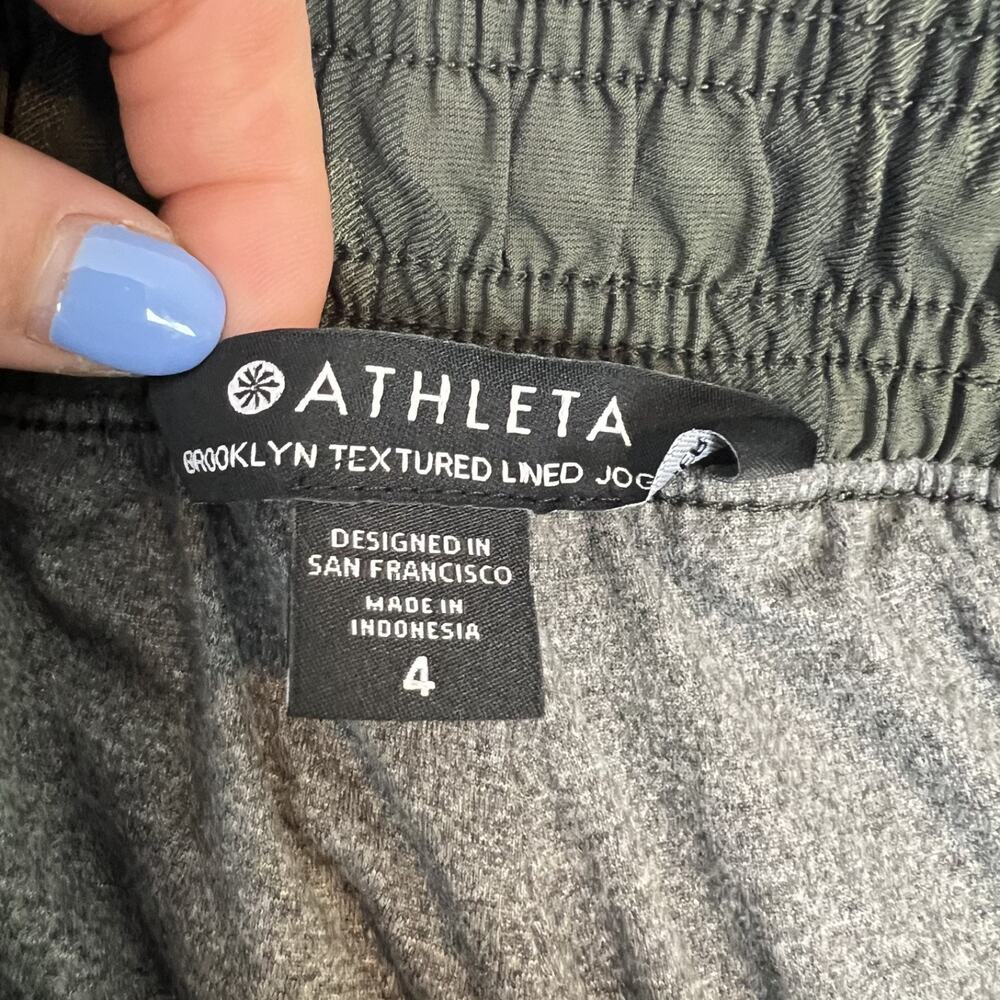 Athleta Pants Womens 4 Green Camo Brooklyn Textured Lined Jogger Athleisure - Picture 7 of 12